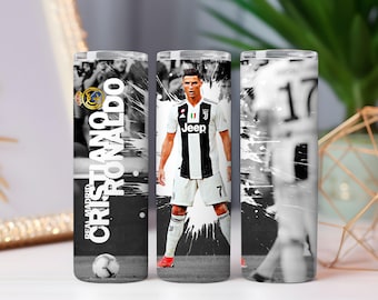 Paquete de 2 vasos Ronaldo CR7 PNG: Diseño de sublimación de fútbol de 20 oz (descarga digital)