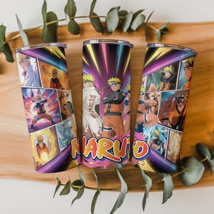 Naruto Anime Tumbler Wrap PNG | Ninja Collage Sublimation Design | 20oz & 30oz Skinny Wrap