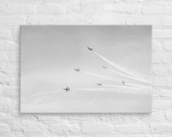 Fighter Jets Formation Canvas Print: Military Aviation Photography