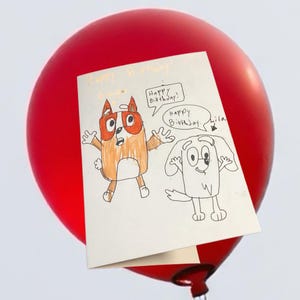 Handmade Bluey birthday card