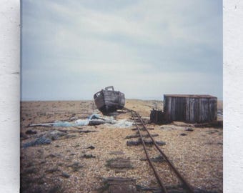 Vintage Train Track Landscape Photography: Museum Quality Matte Art Print, Framed Wall Decor