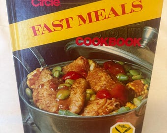 Stara książka kucharska „Family Circle Fast Meals”. Styl retro lat 70.