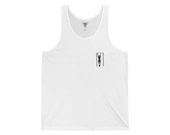 Pull Up Silhouette Tank Top, Minimalist Calisthenics Workout Shirt, Athletic Training Apparel