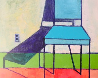 Chair and Shadow an original acrylic painting, 16 x 20