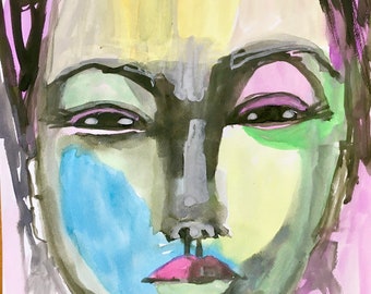 GIRL an original painting in watercolor 9 x 12