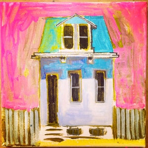 Tiny House     8 x 8    Acrylic on stretched canvas      Original painting