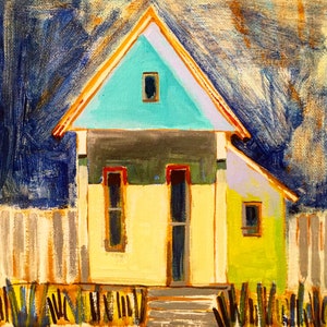 Tiny House     8 x 8    Acrylic on stretched canvas      Original painting