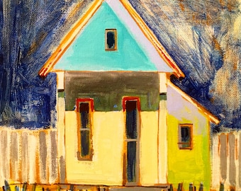 Tiny House     8 x 8    Acrylic on stretched canvas      Original painting