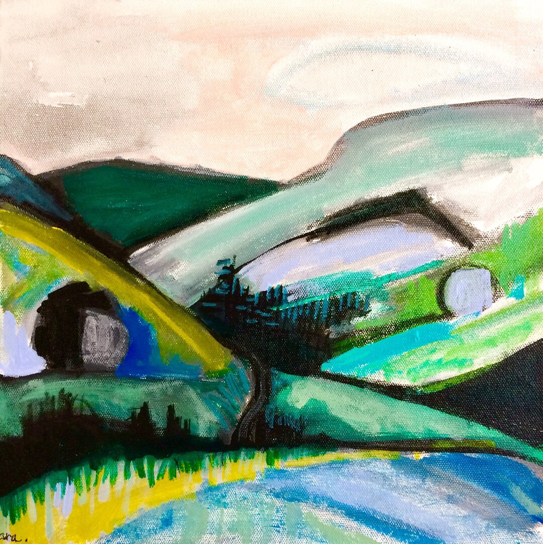 Original Acrylic Painting of a Colorado Landscape 12 X 12, Abstract ...