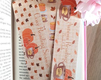 Autumn Bookmark Bundle Set of 3 | Cosy Reading Bookmarks | Fall Book Lover Gift | Handmade Bookmark Set