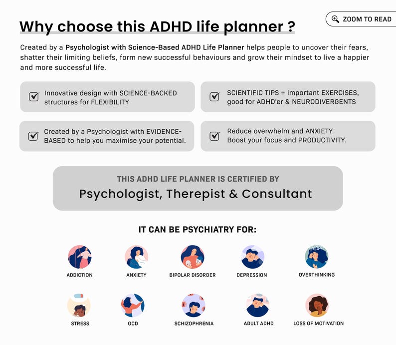 ADHD Digital Planner, Daily ADHD Planner, Adult ADHD Planner, 2026 Digital Planner, Neurodivergent Planner,  Goodnotes Planner, adhd Planner