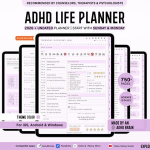 2026 ADHD Planner, ADHD Daily Planner, Adhd GoodNotes Planner, Adhd Adult Planner, Planner Adhd, ADHD Digital Planner,Adhd Life Planner