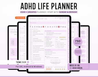 2026 ADHD Planner, ADHD Daily Planner, Adhd GoodNotes Planner, Adhd Adult Planner, Planner Adhd, ADHD Digital Planner,Adhd Life Planner