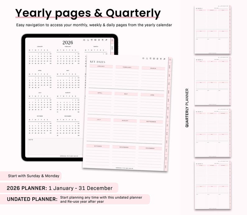 ADHD Digital Planner for Goodnotes, iPad & Android.  Adult ADHD daily planner, self care + habit tracker, based on science. Planner ADHD