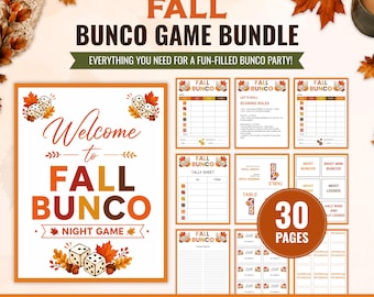 Fall Bunco Score Sheet, Fall Bunco, Fall Bunco Game, Printable Fall Bunco Game, Fall Bunco Scorecards, Autumn Bunco Game, Instant Download