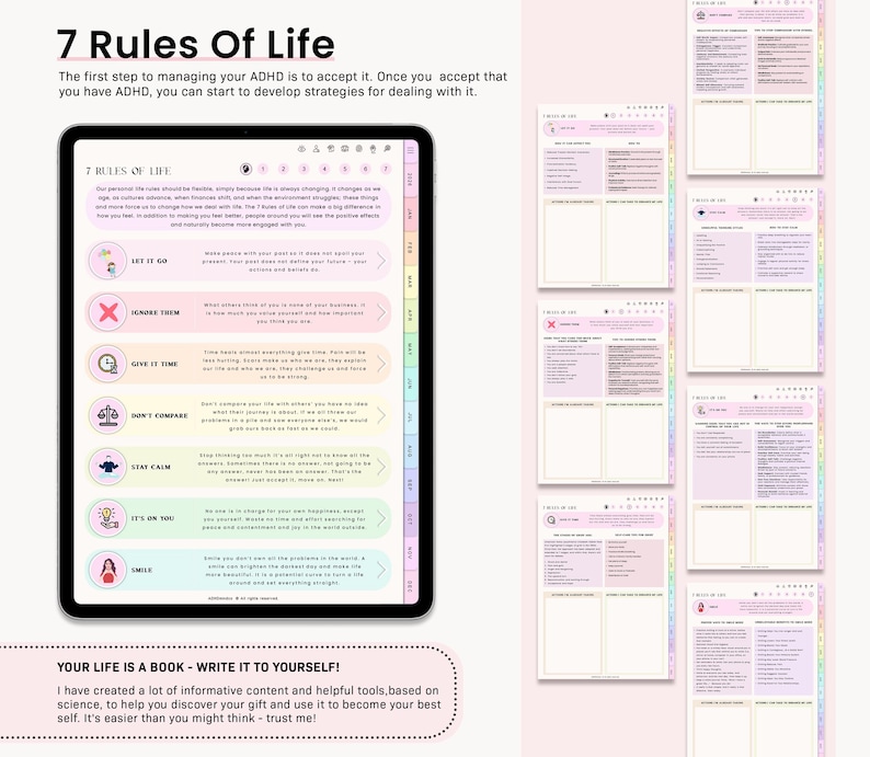 ADHD Digital Planner (made by an ADHD Coach) for Goodnotes, iPad & Android. Adhd Digital Planner, Planner Adhd, Adult ADHD daily planner