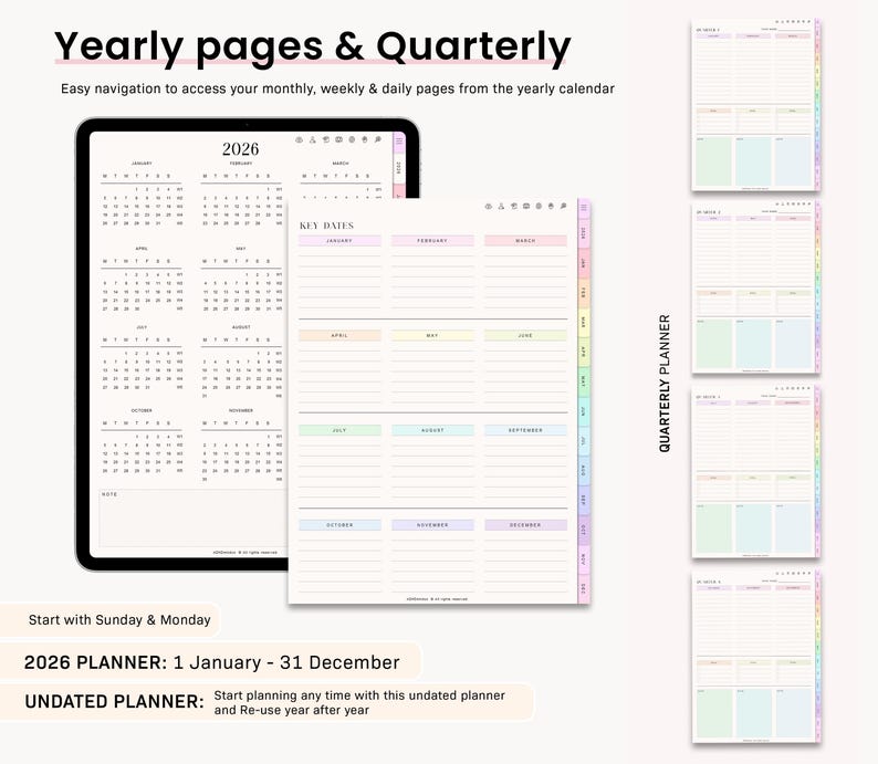 ADHD Digital Planner, Adult ADHD Planner, 2026 Digital Planner, Neurodivergent Planner, Daily ADHD Planner, Goodnotes Planner, Adhd Planner
