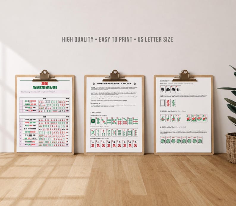 2026 American Mahjong Cheat Sheet Bundle | Mahjong Hand Tracker + Mahjong Guide + Digital Card | Beginner Strategy, Printable PDF Mah Jongg

Mahjong heat sheet,
mahjong all hands,
mah jongg strategy,
mahjong pivot guide,
mahjong bundle pdf,
mah jongg printable,
mahjong digital card,
mahjong 2026 bundle,
mah jongg 2026,
mahjong game night,
American Mahjong,
mahjong player,
mahjong 2026,

Master the 2026 Mahjong card faster with this printable American Mahjong Cheat Sheet Bundle.
