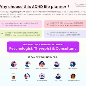 ADHD Digital Planner (made by an ADHD Coach) for Goodnotes, iPad & Android. Adhd Digital Planner, Planner Adhd, Adult ADHD daily planner