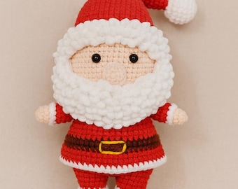 Adorable Crochet Santa Plush Doll Kawaii Christmas Tree Ornament Gift