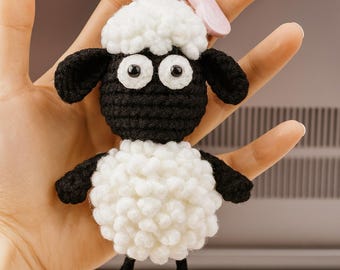 Adorable Fluffy Sheep Crochet Plush Amigurumi Farm Animal Toy Gift