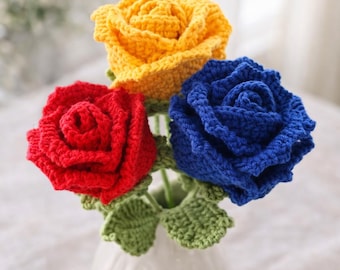 Handmade Crochet Rose – Everlasting Yarn Flower, Anniversary Gift
