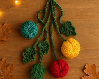 Crochet Pumpkin Ornament Handmade Fall Decor Autumn Home Charm Gift