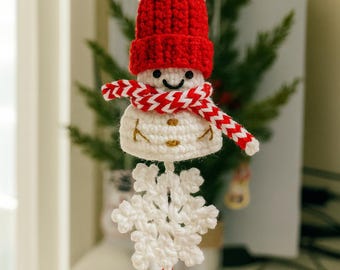 Cute Crochet Snowman Hanging Ornament Christmas Tree Wall Car Decor