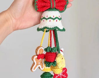 Christmas Bell Crochet Ornament – Handmade Holiday Decor, Cute Xmas Gift