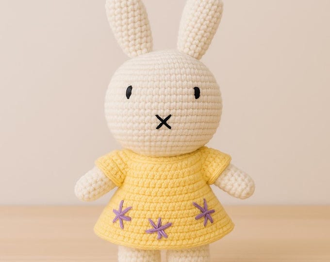 Handmade Crochet Bunny Plushie – Soft Amigurumi Toy, Kawaii Gift, Nursery Decor