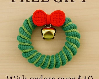 FREE Gift – Christmas Mini Wreath Crochet Charm (Not for Sale, Free with 40+ Order)