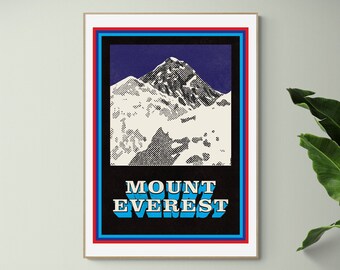 Mount Everest - Authentic 1960s British Pop Art Style Poster Print