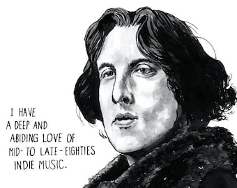 Oscar Wilde Portrait Poster Print, As Seen on HBO's 'Girls', 80s Indie Music Poster, Home Decor, Wall Art, Writer Literary Print