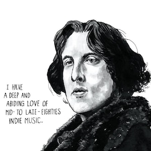 Oscar Wilde Portrait Poster Print, As Seen on HBO&#39;s &#39;Girls&#39;, 80s Indie Music Poster, Home Decor, Wall Art, Writer Literary Print