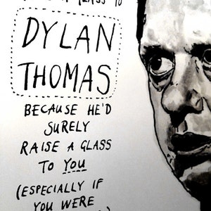 Dylan Thomas poster print Great Welsh Poet Literary Print image 3