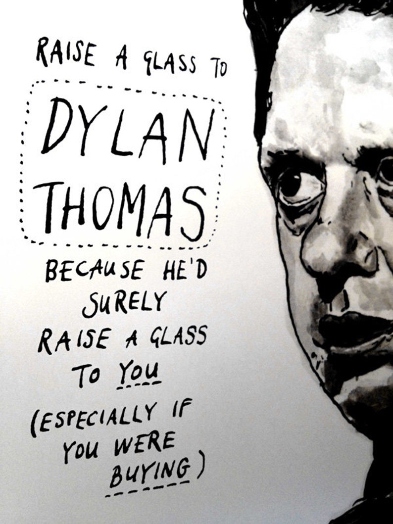 Dylan Thomas poster print Great Welsh Poet Literary Print image 3