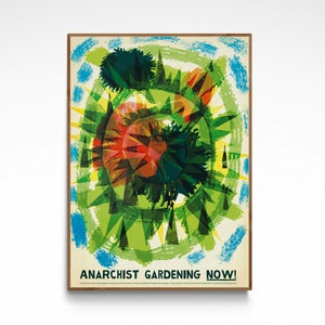 Anarchistisch tuinieren poster, humoristische print voor tuinliefhebbers, woondecoratie, tuinbouwliefhebber, anarchie grap voor studenten politiek enz.