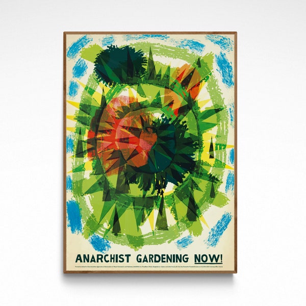 Anarchist Gardening Poster, Humorous Print For Garden Enthusiasts, Home Decor, Horticulture Lover, Anarchy Joke For Students of Politics Etc