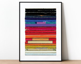 Sunrise After Sunset Books Print, Hope Poster, Abstract Print Art, Rainbow Colors, Kitchen Decor, Gift For Book Lovers, Optimistic Art