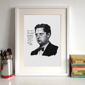 Dylan Thomas poster print Great Welsh Poet Literary Print image 2