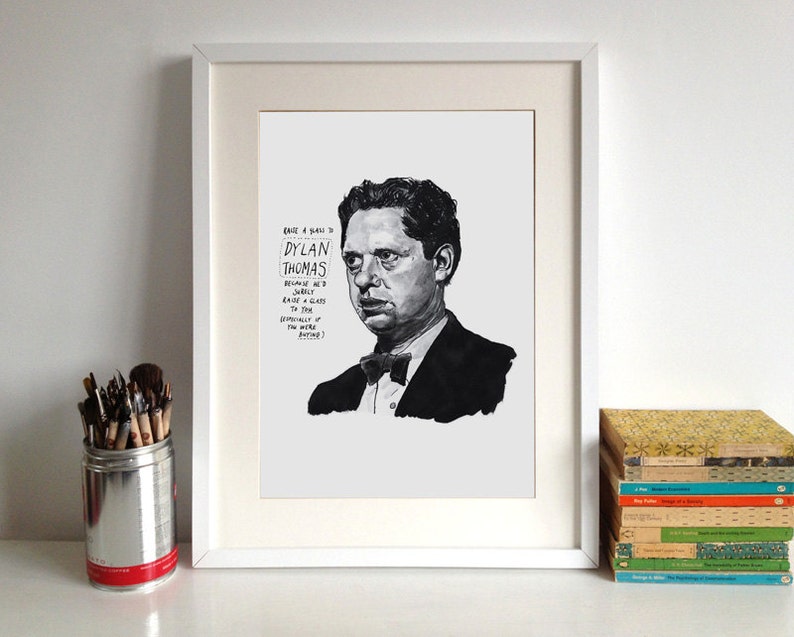 Dylan Thomas poster print Great Welsh Poet Literary Print image 2