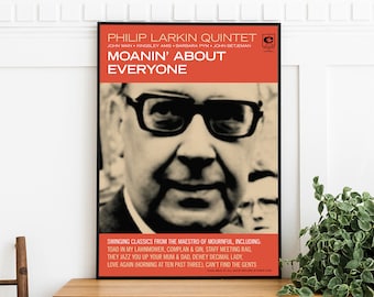 Philip Larkin Quintet Jazz Album Cover Poster Great Writer Literary Print