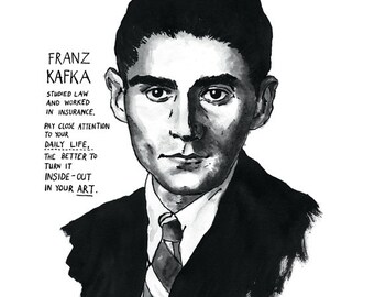 Franz Kafka poster print Great Writers