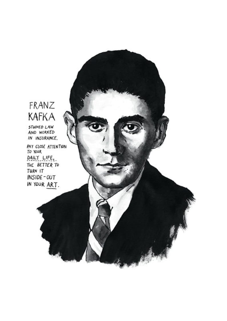 Franz Kafka poster print Great Writers image 1