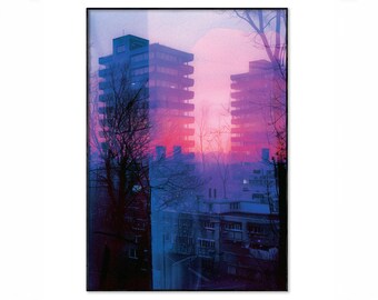 Liminal Spaces No. 2, Contemporary Photography Print, Urban Photo, Early Morning London Sunrise, Pink And Purple, Art Poster, Gallery Art