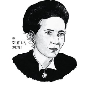 Simone de Beauvoir Literary Poster Print Great Writer Feminist Icon