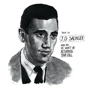 JD Salinger poster print Great American Writers