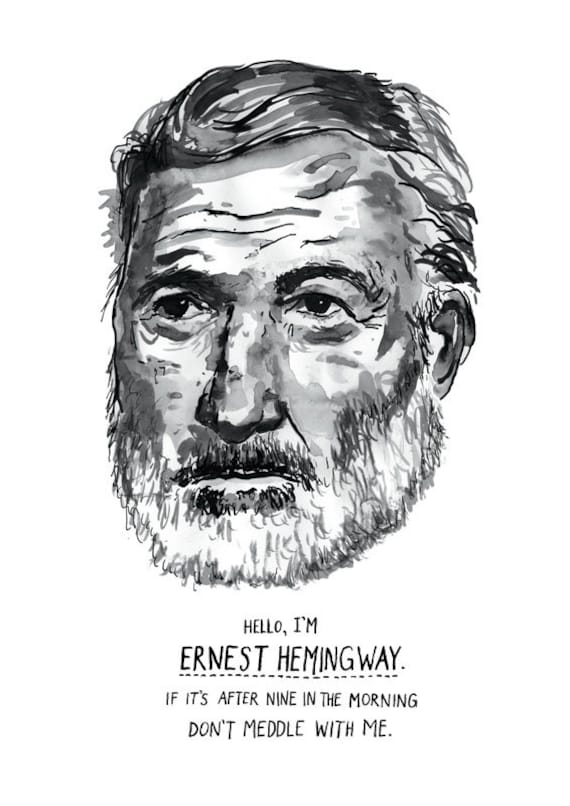 Ernest Hemingway Poster Print Great American Writer - Etsy