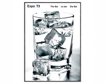 Expo '73 - The Bar Multilingual Retro Poster (White Version)