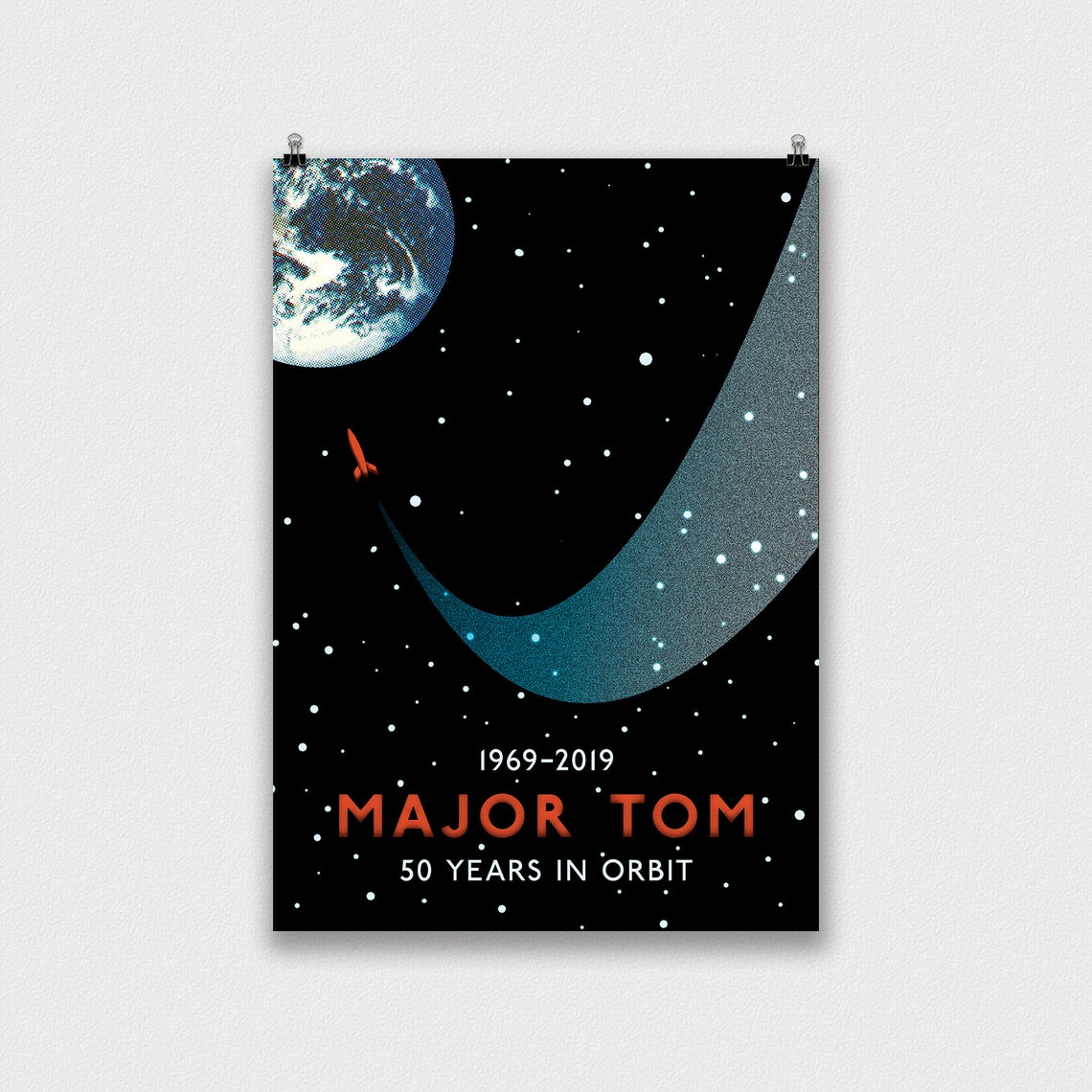 David Bowie 'Space Oddity' Poster Print Major Tom 50th Etsy